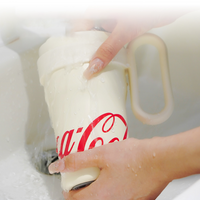 Coca-Cola-Termo Clásico Oficial Original de Acero Inoxidable 316 Grado alimenticio Fría/caliente hermética Portátil Asa/Pajita/Boca Ancha antideslizante 1100 Blanco/Rojo(165)