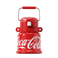 Coca-Cola-Termo Clásico Oficial Original de Acero Inoxidable 316 Grado alimenticio Fría/caliente hermética Apertura y cierre con un solo dedo Portátil/Asa/Boca Ancha antideslizante 700mlRojo (199