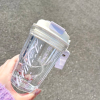 Coca-Cola Oficial Original-Vaso Tritan-Plástico Alimenticio Resistente a impactos resistente a químicos portátil Diseño de tapa de tirador desmontable hermético antideslizante 390ml Rosa/Púrpura/Verde/