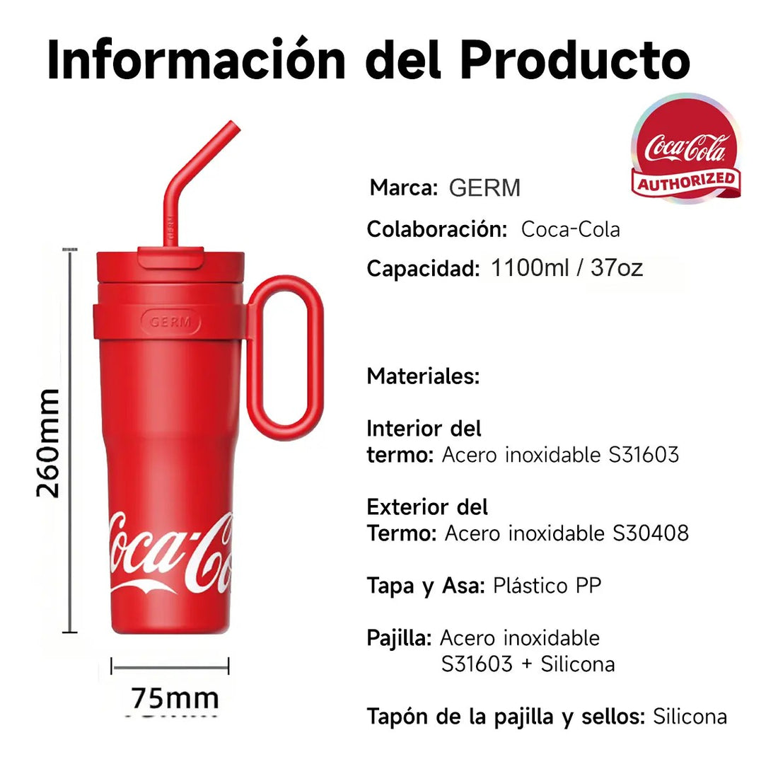 Vaso Térmico Hidrato Coca-Cola | 1100ml / 37oz