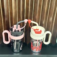 Coca-Cola Oficial Original-Vaso Tritan-Plástico Alimenticio Resistente a impactos resistente a químicos portátil Asa/pajita y tapa antipolvo hermético antideslizante 800mlNegro/Rojo/Púrpura/Verde