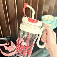 Coca-Cola Oficial Original-Vaso Tritan-Plástico Alimenticio Resistente a impactos resistente a químicos portátil Asa/pajita y tapa antipolvo hermético antideslizante 800mlNegro/Rojo/Púrpura/Verde