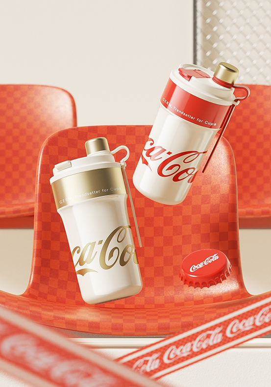 Coca-Cola-Termo Clásico Oficial Original de Acero Inoxidable 316 Grado alimenticio Fría/caliente Portátil  hermética Boca Ancha/Pajita retráctil/antideslizante 650ml Negro/Blanco(192)