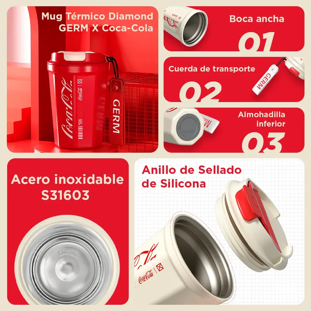 Mug Térmico Diamond Coca-Cola | 390ml / 13oz