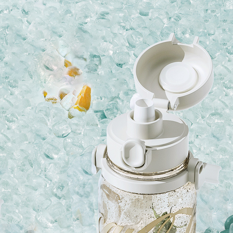 Coca-Cola Oficial Original-Vaso Tritan-Plástico Alimenticio Resistente a impactos resistente a químicos portátil Asa/pajita Apertura y cierre con un solo dedo hermético antideslizante 1250ml Negro/Blanco