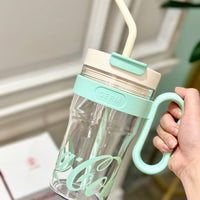 Coca-Cola Oficial Original-Vaso Tritan-Plástico Alimenticio Resistente a impactos resistente a químicos portátil Asa/pajita y tapa antipolvo hermético antideslizante 800mlNegro/Rojo/Púrpura/Verde