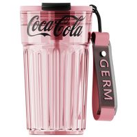 Coca-Cola Oficial Original-Vaso Tritan-Plástico Alimenticio  Resistente a impactos resistente a químicos portátil  pajita Diseño de tapa de tirador desmontable hermético antideslizante 450ml Rosa