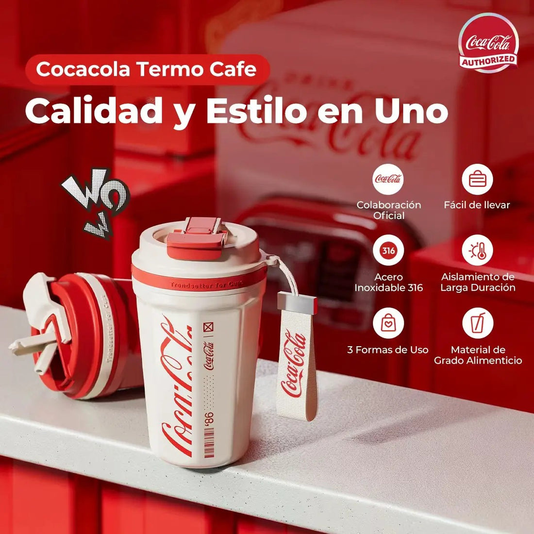 Mug Térmico Octagon Pro Coca-Cola | 550ml / 18.6oz