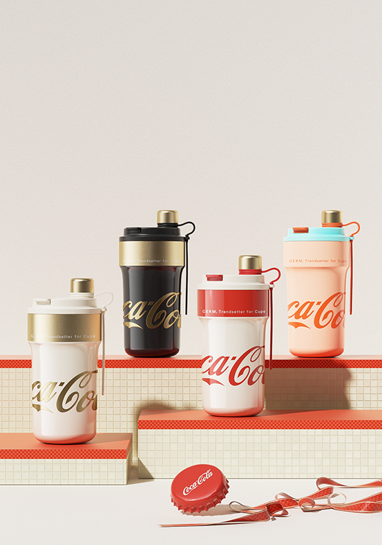 Coca-Cola-Termo Clásico Oficial Original de Acero Inoxidable 316 Grado alimenticio Fría/caliente Portátil  hermética Boca Ancha/Pajita retráctil/antideslizante 650ml Negro/Blanco(192)