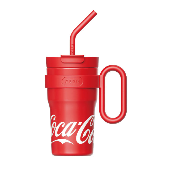 Coca-Cola-Termo Clásico Oficial Original de Acero Inoxidable 316 Grado alimenticio Fría/caliente hermética Portátil Asa/Pajita/Boca Ancha antideslizante 750 Blanco/Rojo（165）