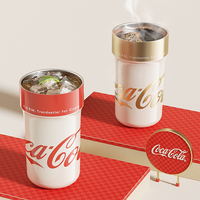 Coca-Cola-Termo Clásico Oficial Original de Acero Inoxidable 316 Grado alimenticio Fría/caliente Portátil  hermética Boca Ancha/Pajita retráctil/antideslizante 650ml Negro/Blanco(192)
