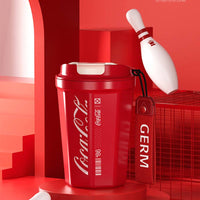 Coca-Cola Oficial Original-Café Termo de Acero Inoxidable 316 Grado alimenticio Moderno y bonito Fría/caliente hermética Portátil Boca Ancha antideslizante390ml Rojo/Blanco（189）