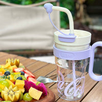 Coca-Cola Oficial Original-Vaso Tritan-Plástico Alimenticio Resistente a impactos resistente a químicos portátil Asa/pajita y tapa antipolvo hermético antideslizante 800mlNegro/Rojo/Púrpura/Verde