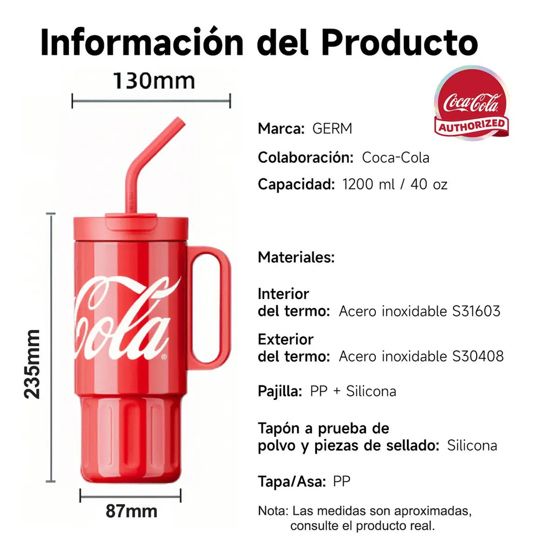 Vaso Térmico Premium Classic Coca-cola | 1200ml / 40oz