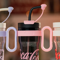 Coca-Cola Oficial Original-Vaso Tritan-Plástico Alimenticio Resistente a impactos resistente a químicos portátil Asa/pajita y tapa antipolvo hermético antideslizante 800mlNegro/Rojo/Púrpura/Verde