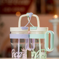 Coca-Cola Oficial Original-Vaso Tritan-Plástico Alimenticio Resistente a impactos resistente a químicos portátil Asa/pajita y tapa antipolvo hermético antideslizante 800mlNegro/Rojo/Púrpura/Verde