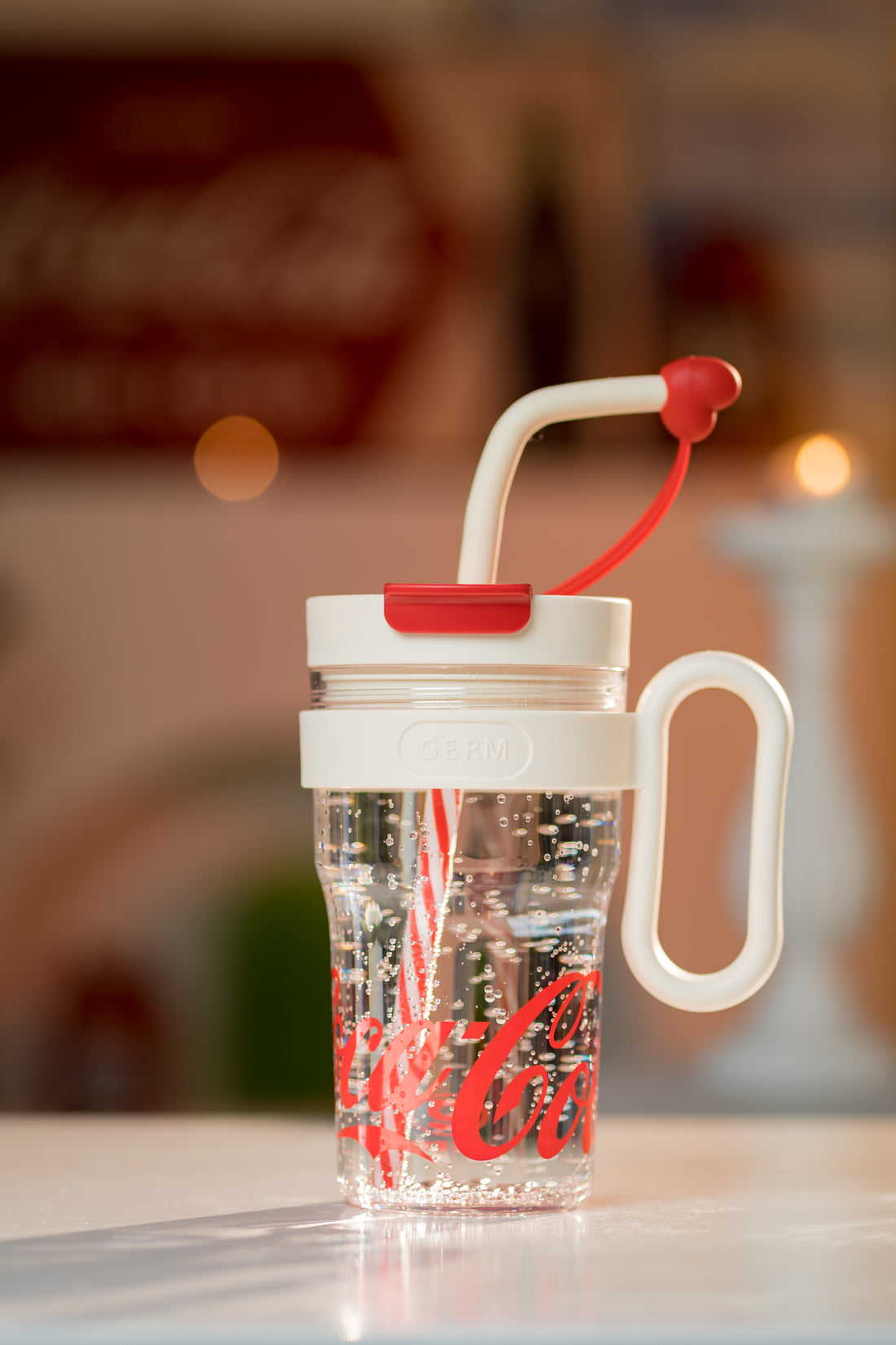 Coca-Cola Oficial Original-Vaso Tritan-Plástico Alimenticio Resistente a impactos resistente a químicos portátil Asa/pajita y tapa antipolvo hermético antideslizante 800mlNegro/Rojo/Púrpura/Verde