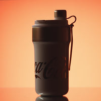 Coca-Cola-Termo Clásico Oficial Original de Acero Inoxidable 316 Grado alimenticio Fría/caliente Portátil  hermética Boca Ancha/Pajita retráctil/antideslizante 650ml Negro/Blanco(192)