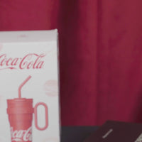 Coca-Cola-Termo Clásico Oficial Original de Acero Inoxidable 316 Grado alimenticio Fría/caliente hermética Portátil Asa/Pajita/Boca Ancha antideslizante 750 Blanco/Rojo（165）